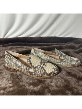 Lucky Brand Cahill Leather Loafer Chinchilla Snakeskin 6.5 M Women’s